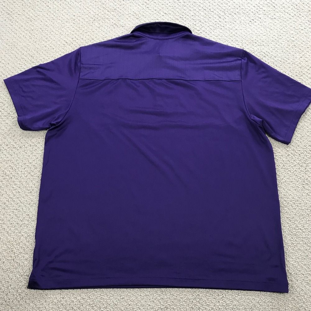 Under Armour Mens HeatGear Polo Shirt Purple Chevron Textured Loose Fit 2XL - Picture 3 of 6